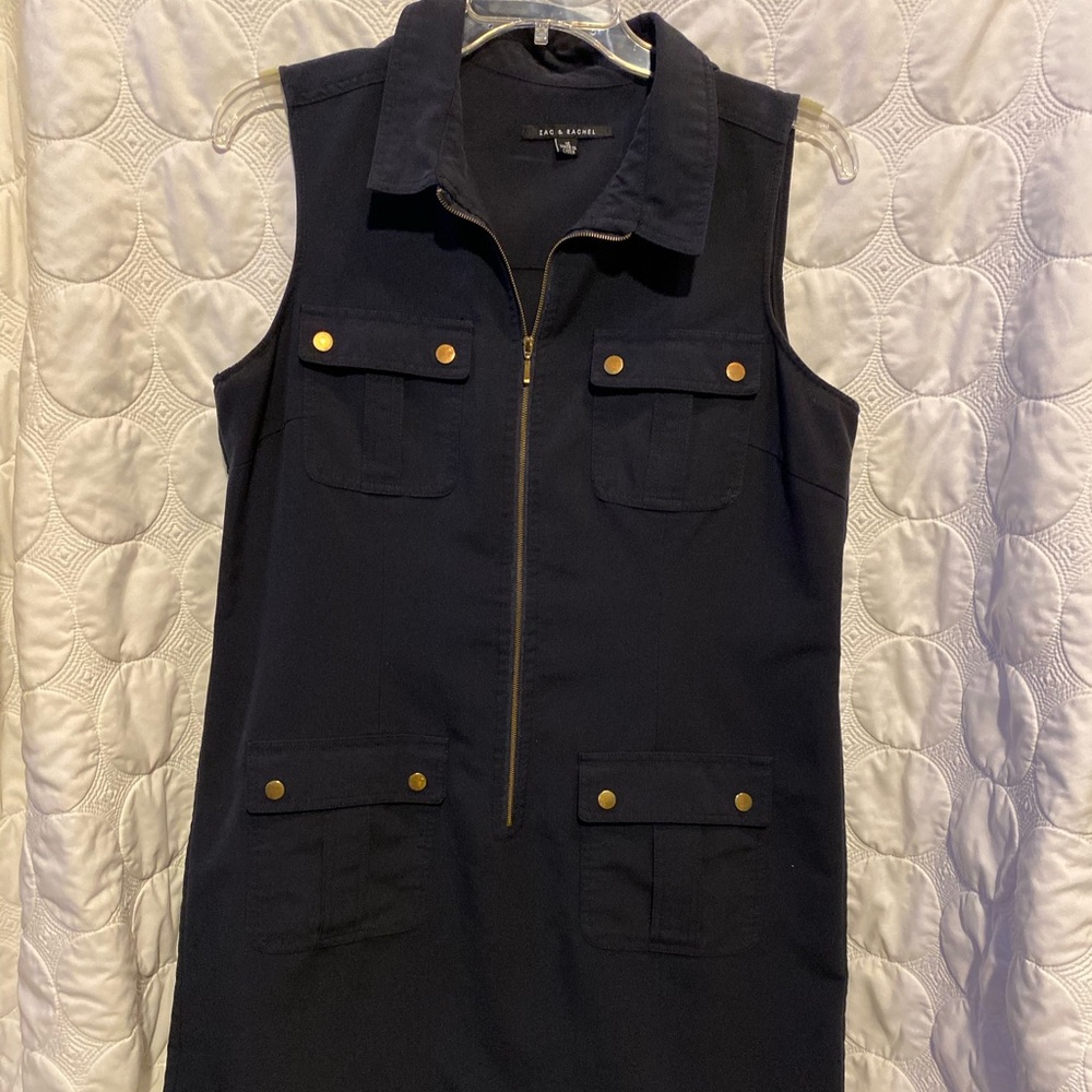Navy zip up nautical dress